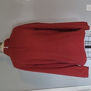 Rust Color 1/4 Zip Fleece Shirt with Pockets, Size Medium, Like New Condition